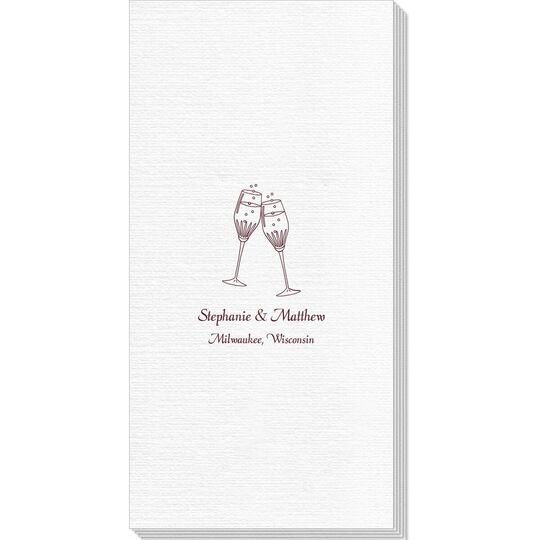 Champagne Crystal Toast Deville Guest Towels